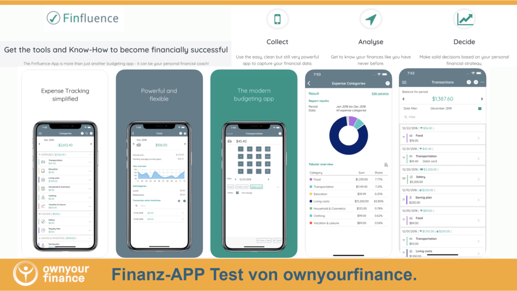 Finfluence Haushaltsbuch App ohne Kontoanbindung im Test